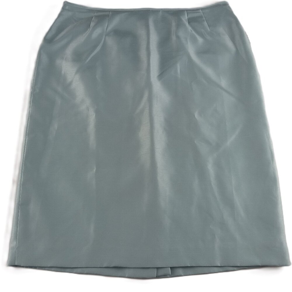 Jones Wear Women's Straight Skirt Size 18 Canal Blue Lined Slit Knee Length